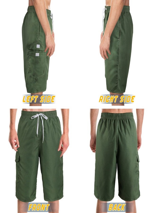 Srnede Mens Swimming Trunks Swim Trunks Quick Dry 11 Inch Swim Shorts with Mesh Lining Funny Swimwear Bathing Suits Army Green - Image 5
